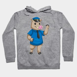 Boar as Police officer with Police hat Hoodie